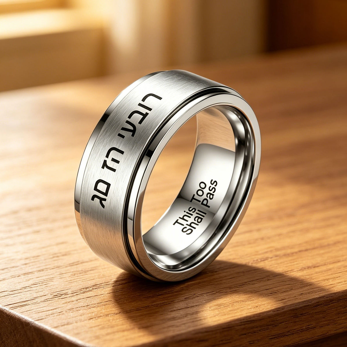 Hebrew This too Shall Pass Ring