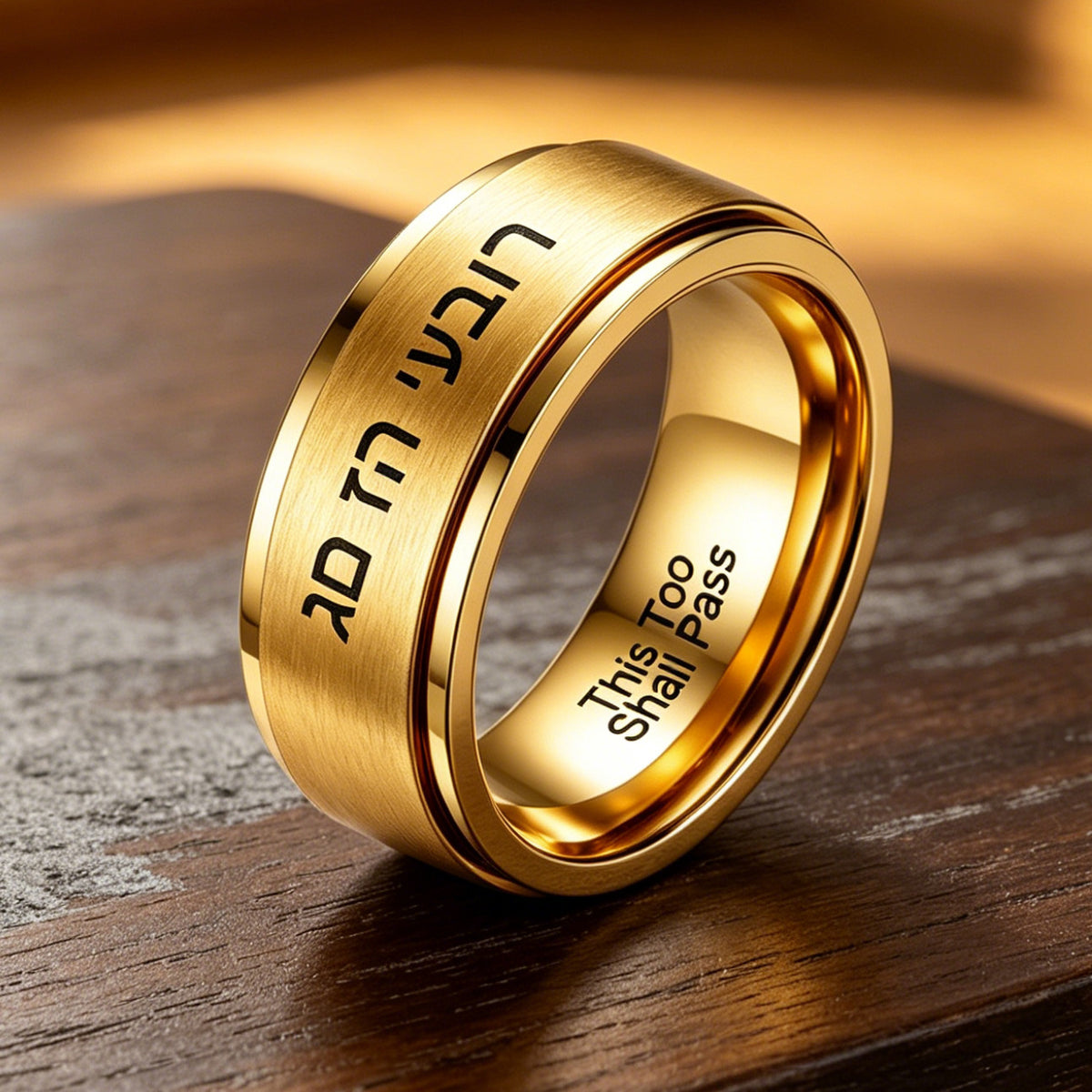 Hebrew This too Shall Pass Ring