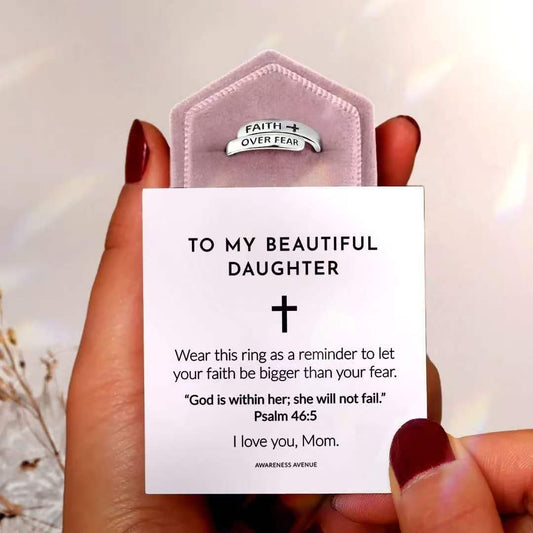 FAITH OVER FEAR  Adjustable Ring